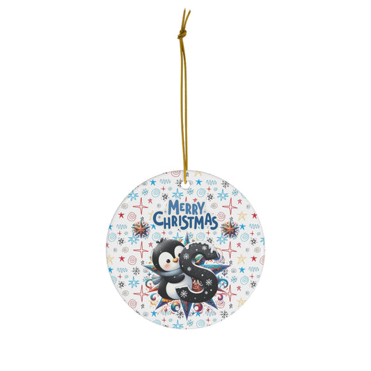 Letter S Cute Christmas Penguin ceramic ornament(A-Z Collection)-My Bright Side Clothing