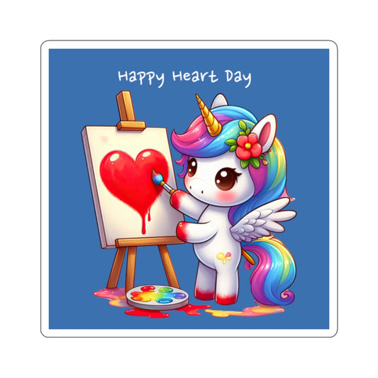 Cute and Sweet Happy Valentines Unicorn Kiss-Cut Sticker-My Bright Side Clothing