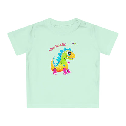 Cute Tiny Roars colourful baby dino  Logo Baby T-Shirt -MyBrightSideClothing