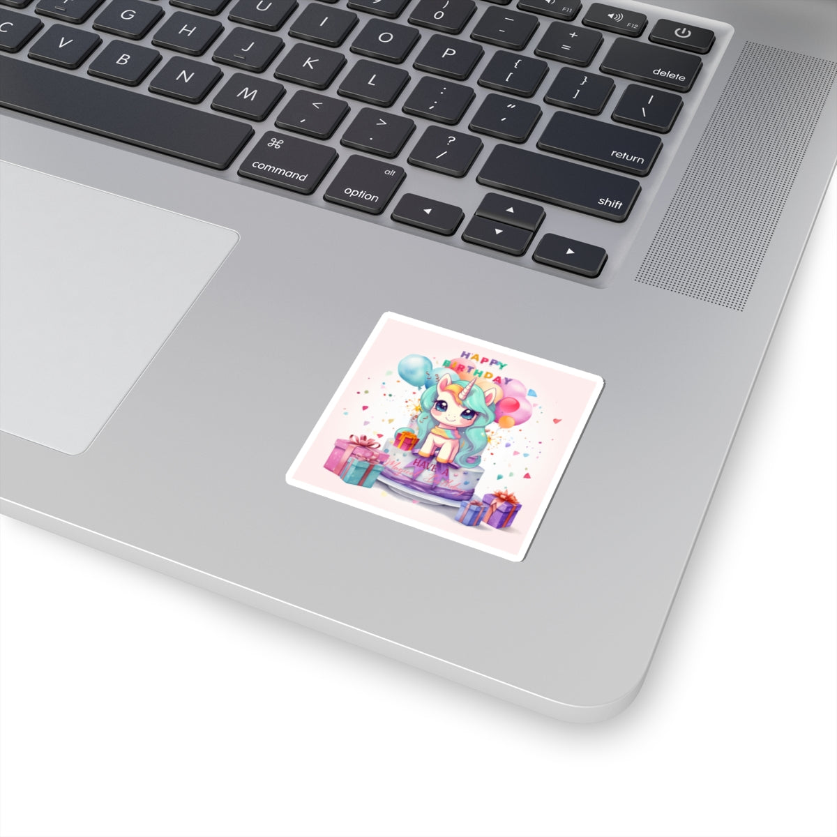 Cute Happy Birthday Pastel Unicorn Kiss-Cut Sticker--My Bright Side Clothing