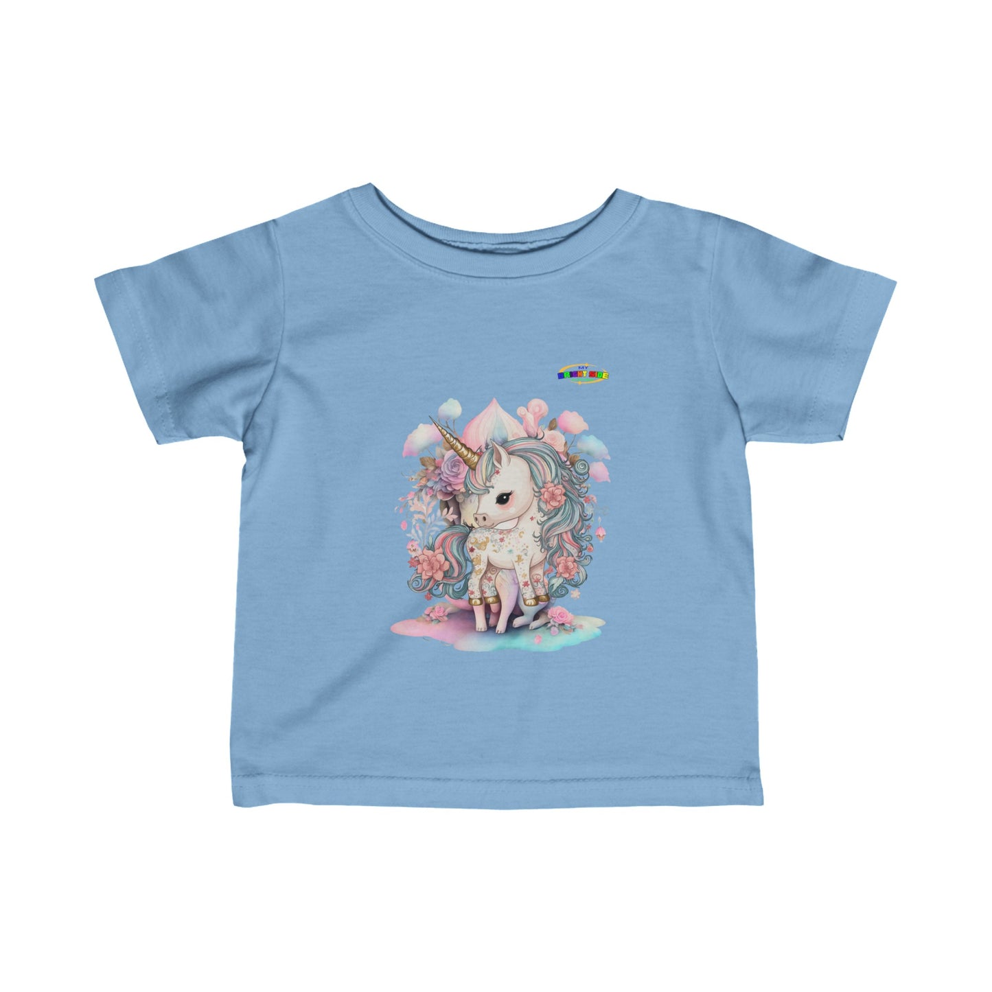 Cute Pastel Flower Unicorn Infant Fine Jersey Tee-My Bright Side Clothing