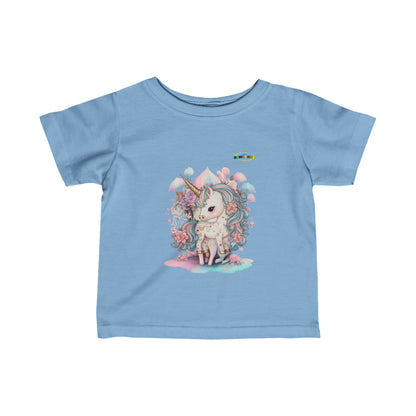 Cute Pastel Flower Unicorn Infant Fine Jersey Tee-My Bright Side Clothing