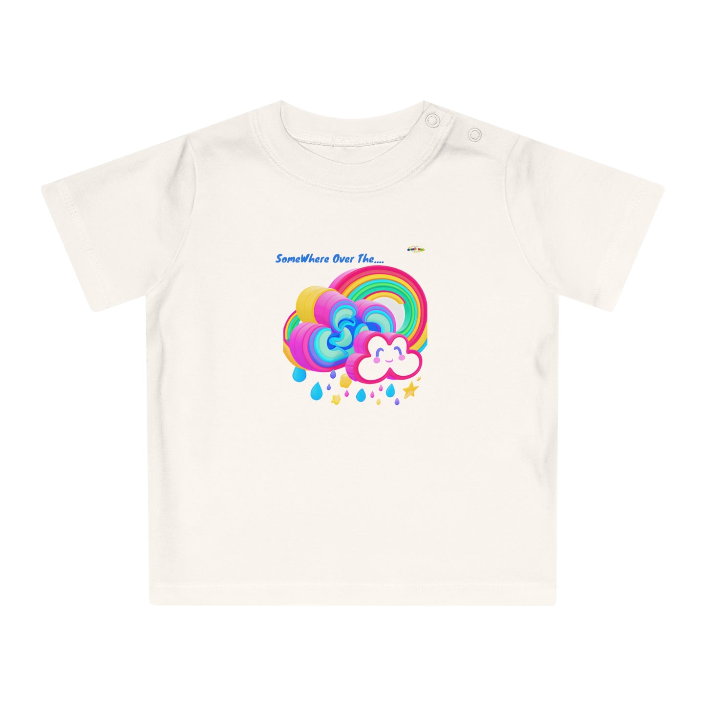 Cute Pastel Somewhere Over The Rainbow Baby T-Shirt-My Bright Side Clothing