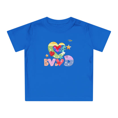 Cute Roaring Love Dino Graphic Baby T-Shirt-mybrigtsideclothing.com