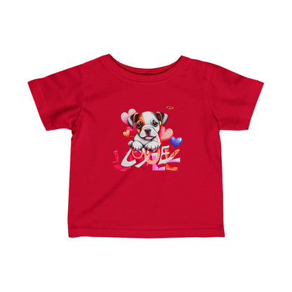 Cute Puppy Love Graphic Infant Fine Jersey Tee-My Bright Side Clothing