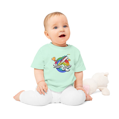 Cute Rainbow Making Music logo Baby T-Shirt-MyBrightSideClothing