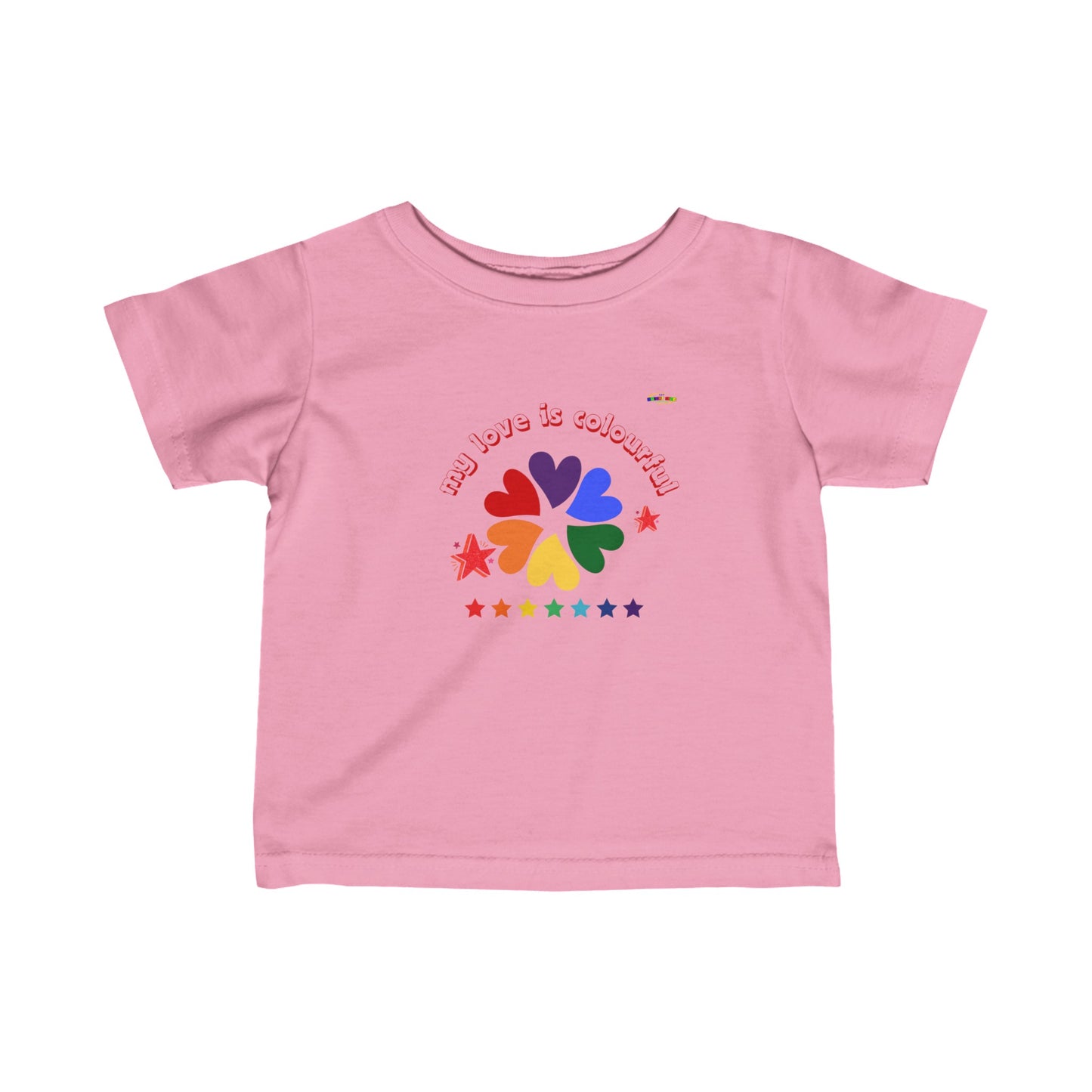 Cute My Love is Colourful heart logo Infant Fine Jersey Tee-My Bright Side Clothing