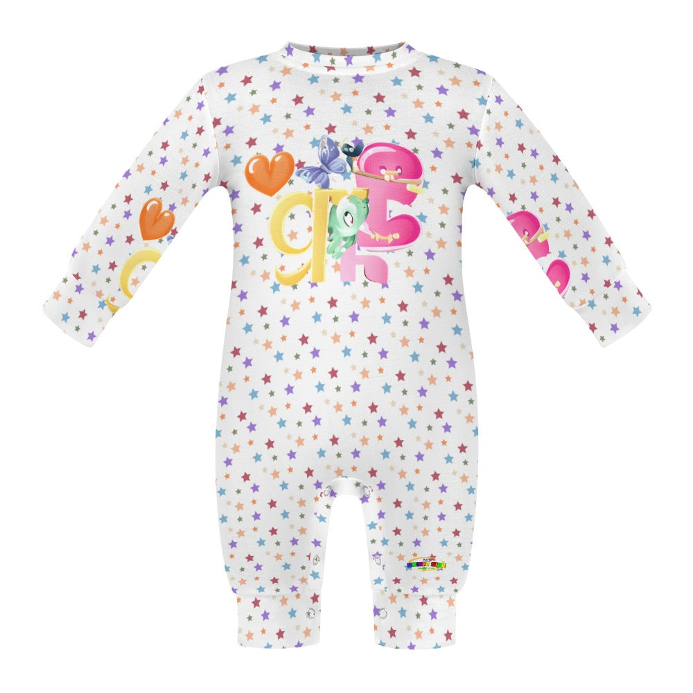 Cute Pastel Star Rainbow Maze Pattern Baby Romper  -My Bright Side Clothing