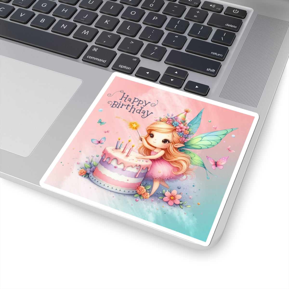 Cute Fairy Happy Birthday Kiss-Cut Sticker-My Bright Side Clothing