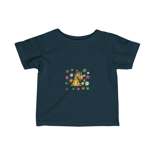 Cute Colourful Cartoon Giraffe-Infant Fine Jersey Tee-My Bright Side Clothing