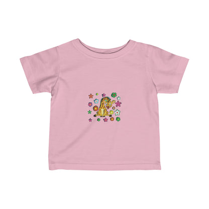 Cute Colourful Cartoon Giraffe-Infant Fine Jersey Tee-My Bright Side Clothing