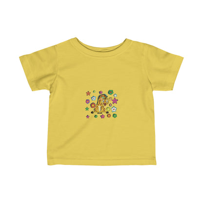 Cute Colourful Cartoon Giraffe-Infant Fine Jersey Tee-My Bright Side Clothing