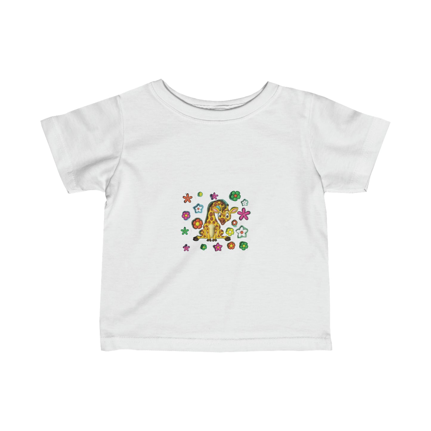 Cute Colourful Cartoon Giraffe-Infant Fine Jersey Tee-My Bright Side Clothing