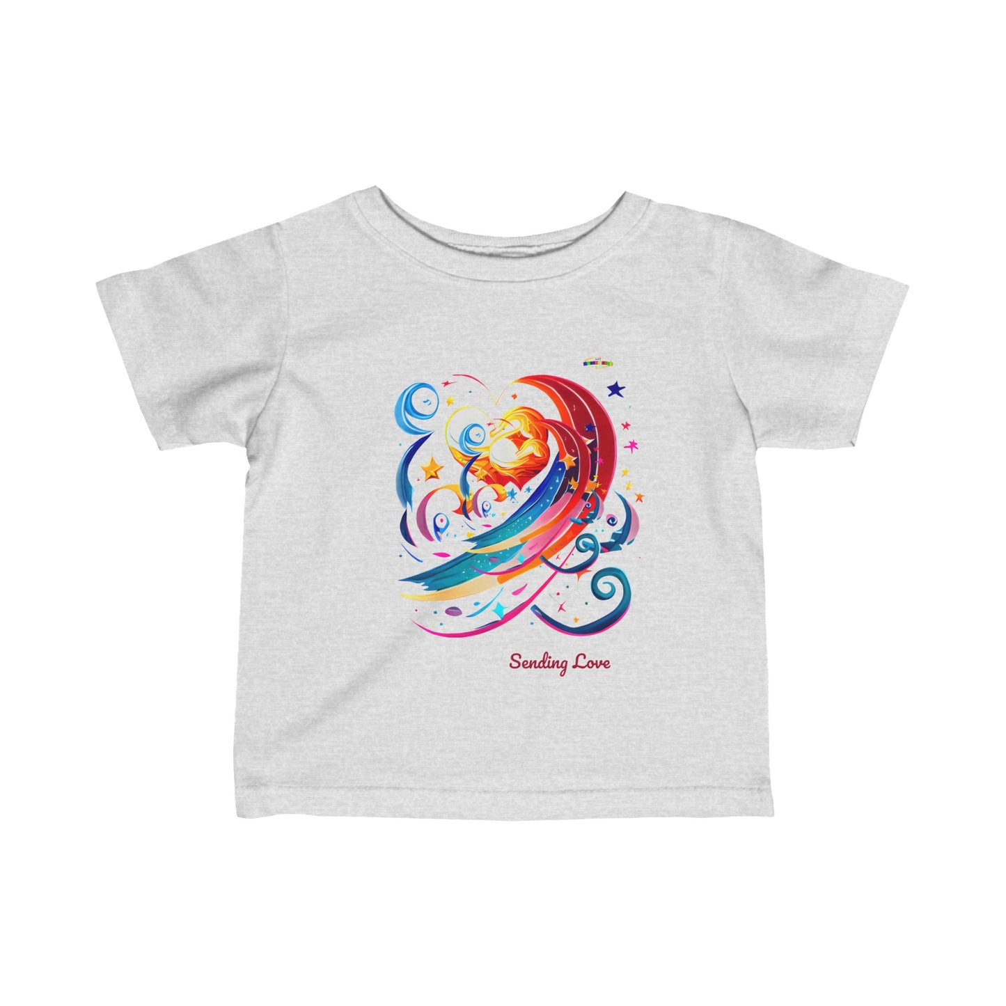 Cute Sending Love Heart Rainbow Graphic Infant Fine Jersey Tee  -My Bright Side Clothing