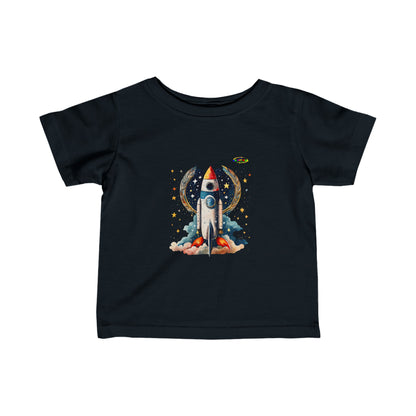 Cute Rocket Ship Infant Fine Jersey Tee-My Bright Side Clothing