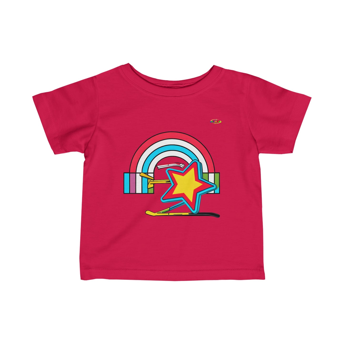 Rainbow Sports Star Logo Infant Fine Jersey Tee-MyBrightSideClothing