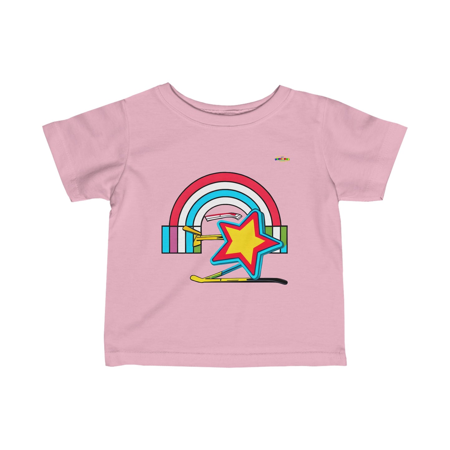 Rainbow Sports Star Logo Infant Fine Jersey Tee-MyBrightSideClothing