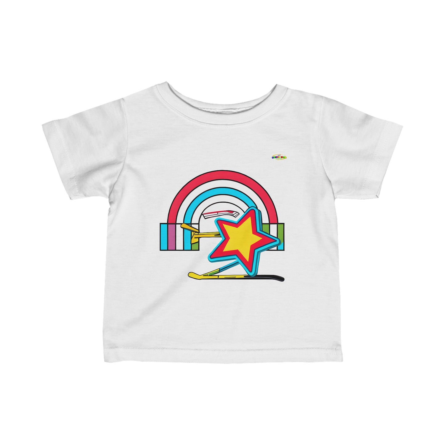 Rainbow Sports Star Logo Infant Fine Jersey Tee-MyBrightSideClothing