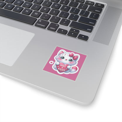 Cute and Sweet Happy Valentines Kitten-Kiss-Cut Sticker-My Bright Side Clothing