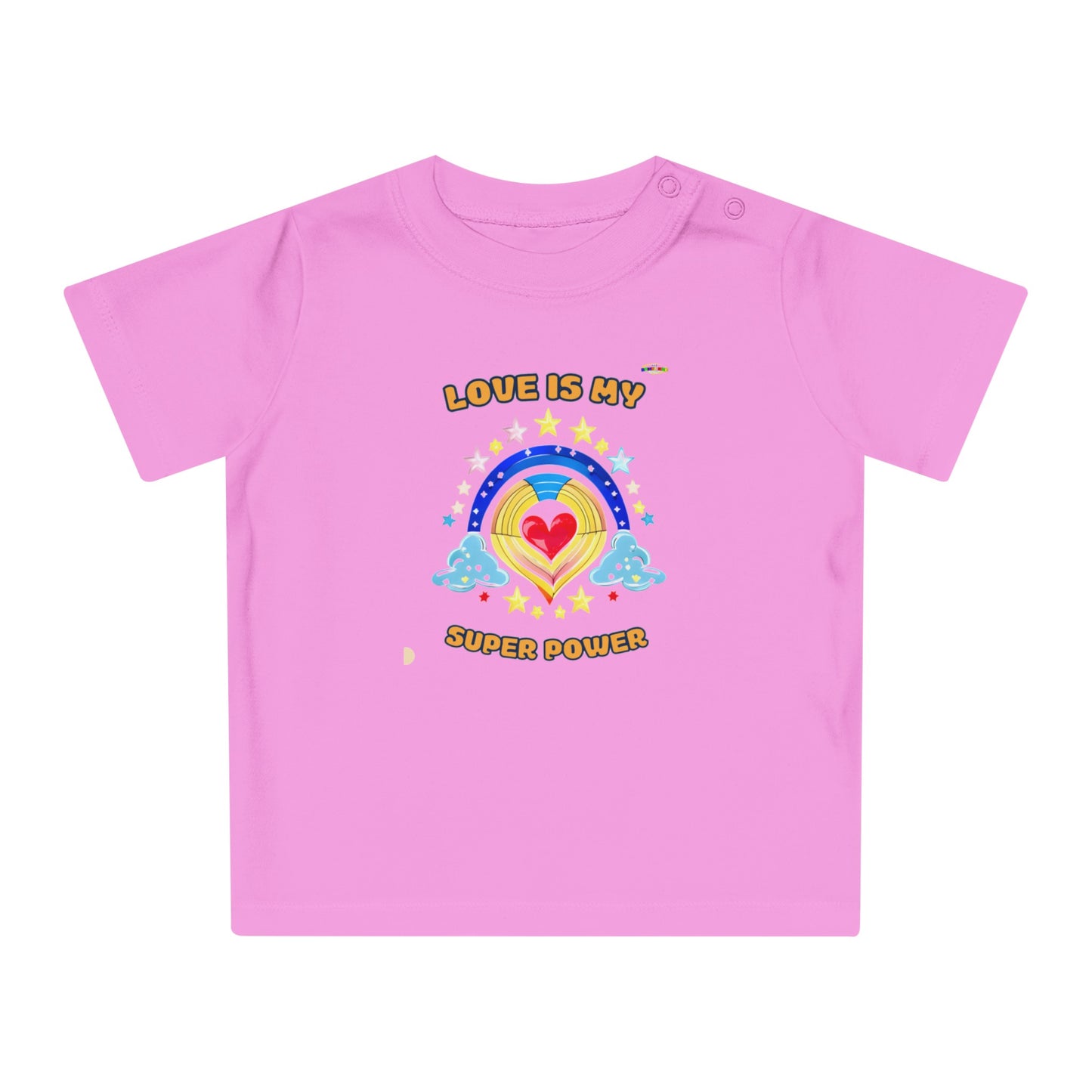 Love is My Super Power Rainbow and Heart Graphic Baby T-Shirt-My Bright Side Clothing