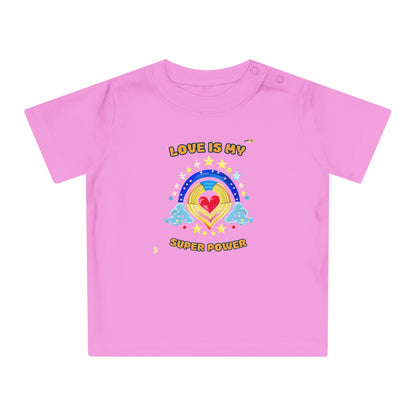 Love is My Super Power Rainbow and Heart Graphic Baby T-Shirt-My Bright Side Clothing