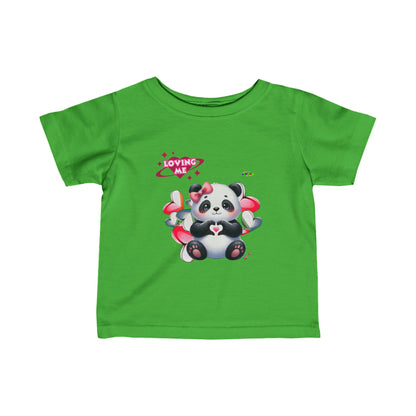 Cute Loving me Loving You Heart Panda Infant Fine Jersey Tee-My Bright Side Clothing