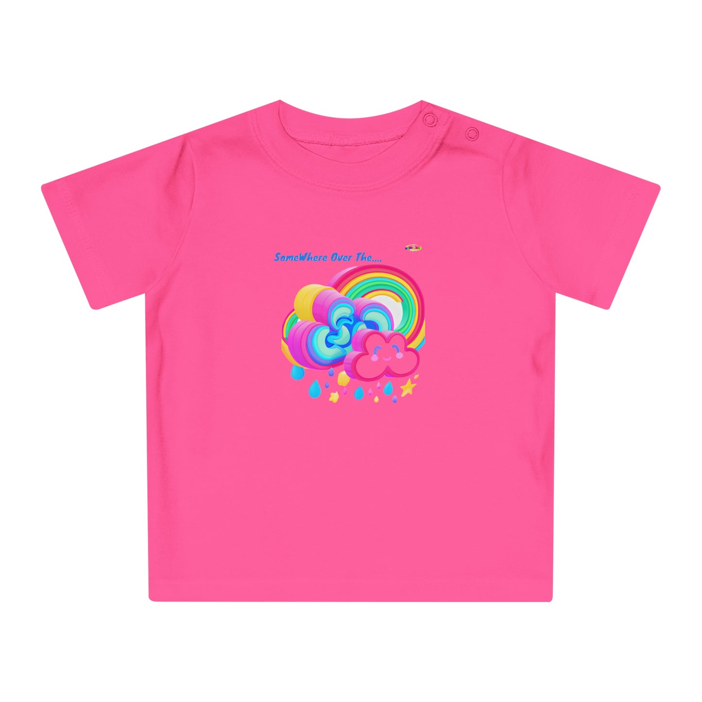 Cute Pastel Somewhere Over The Rainbow Baby T-Shirt-My Bright Side Clothing