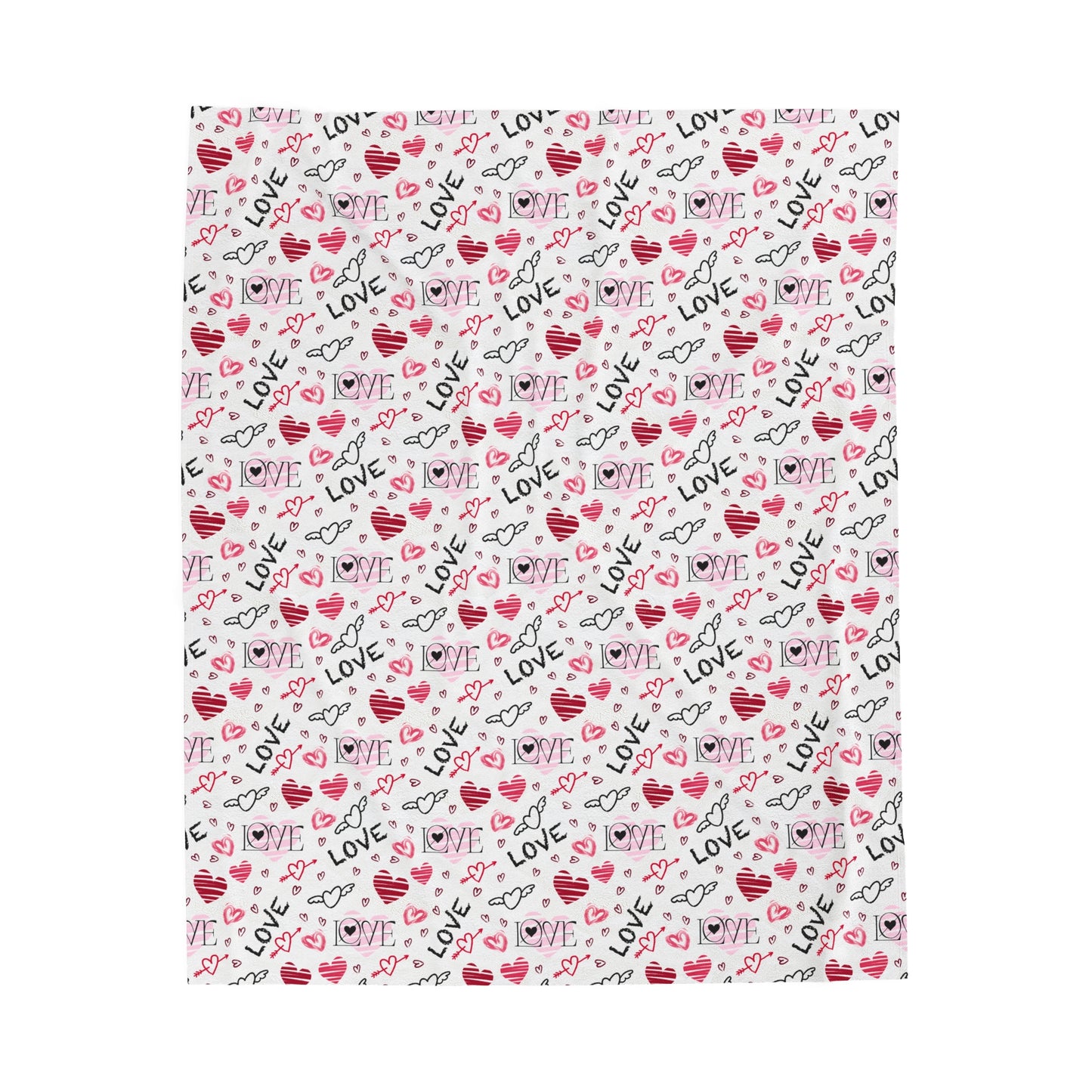 Love Pattern  plush velveteen blanket-My Bight Side Clothing