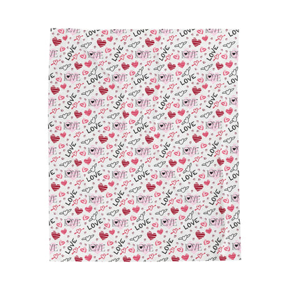 Love Pattern  plush velveteen blanket-My Bight Side Clothing