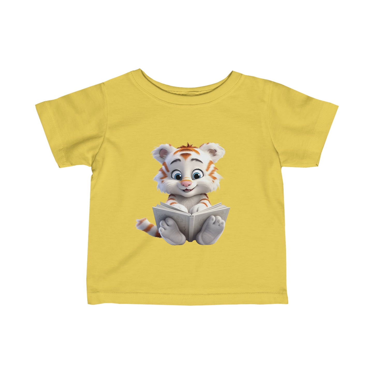 Cute Tiger Reading a Book Infant Fine Jersey Tee-My Bright Side Clothing