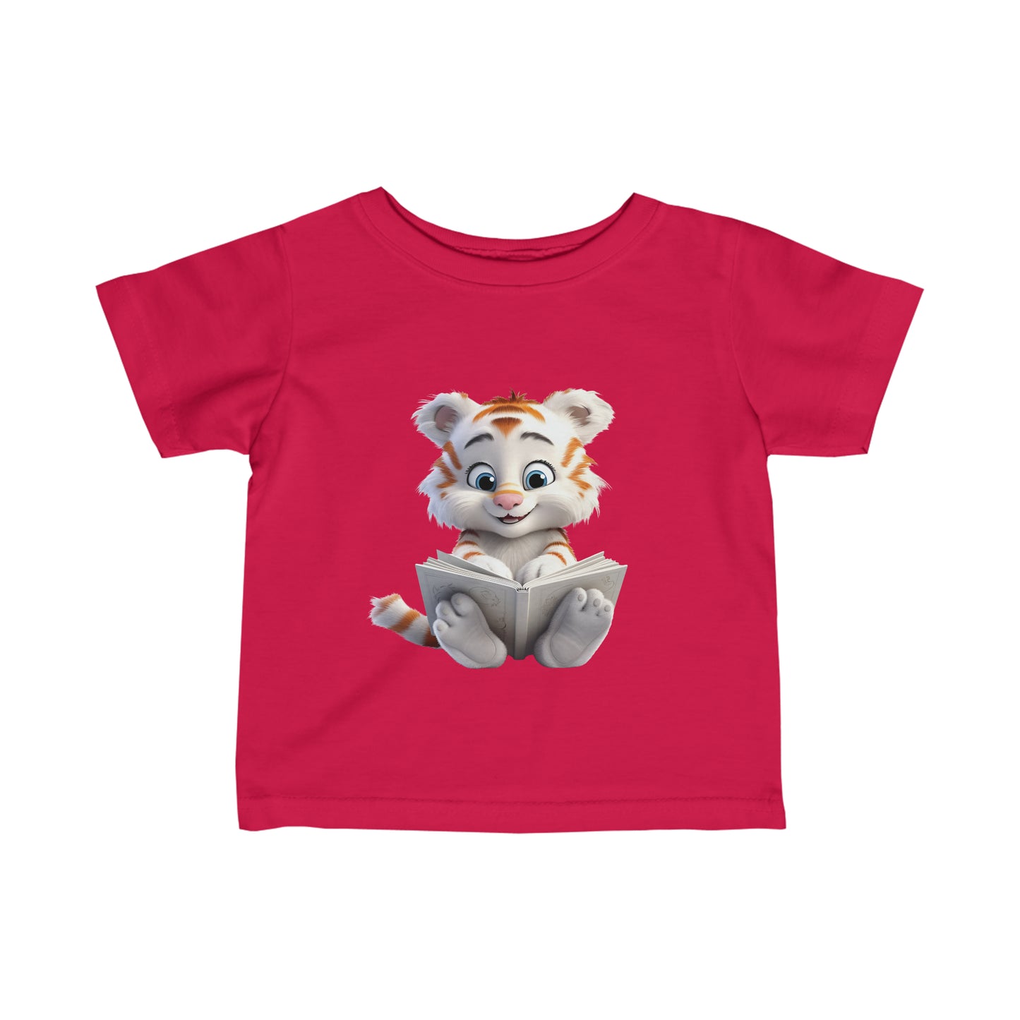 Cute Tiger Reading a Book Infant Fine Jersey Tee-My Bright Side Clothing