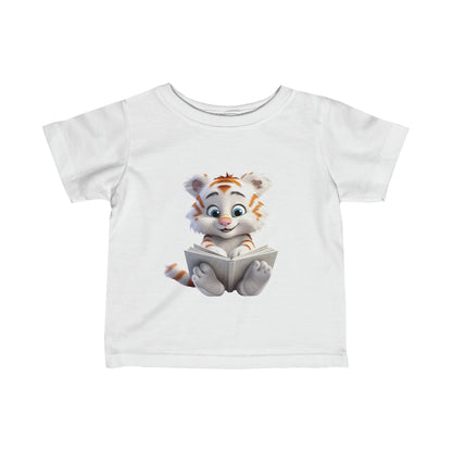 Cute Tiger Reading a Book Infant Fine Jersey Tee-My Bright Side Clothing