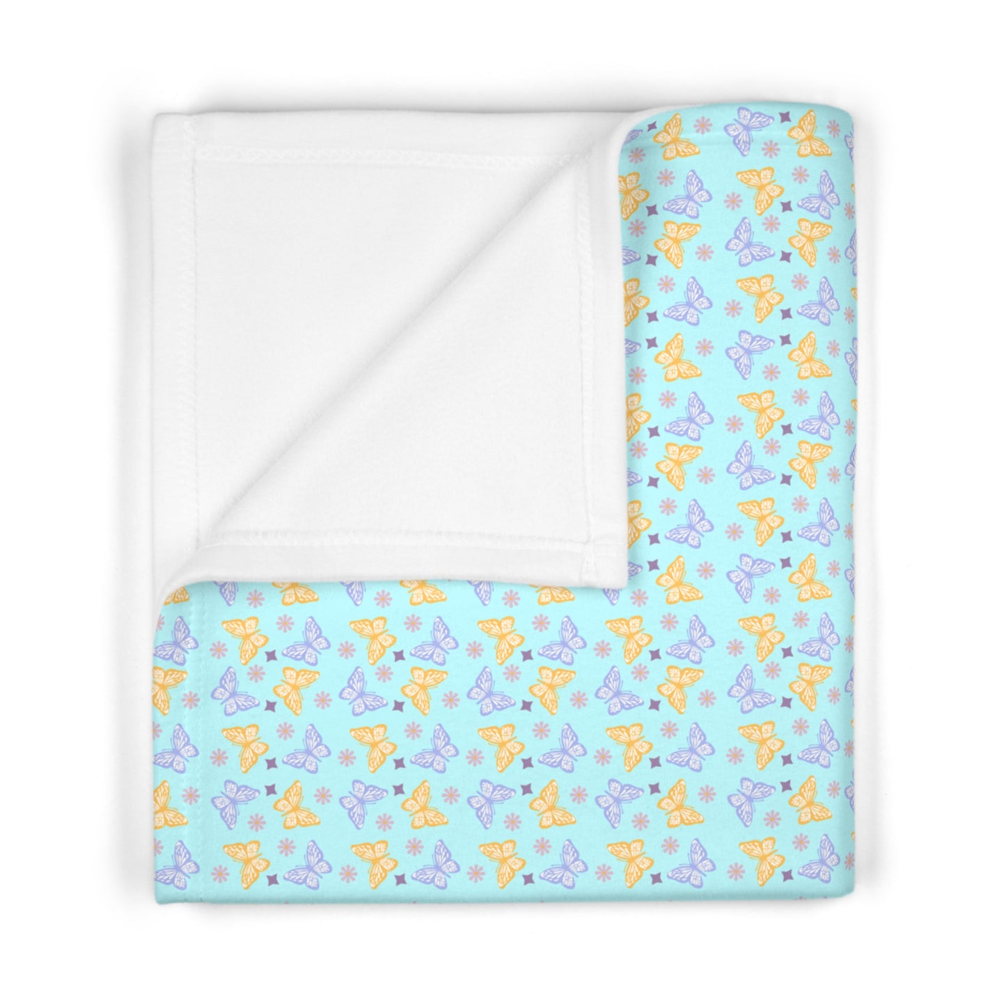 Pastel Teal and Yellow Soft Fleece Baby Blanket-My Bright Side Clothing