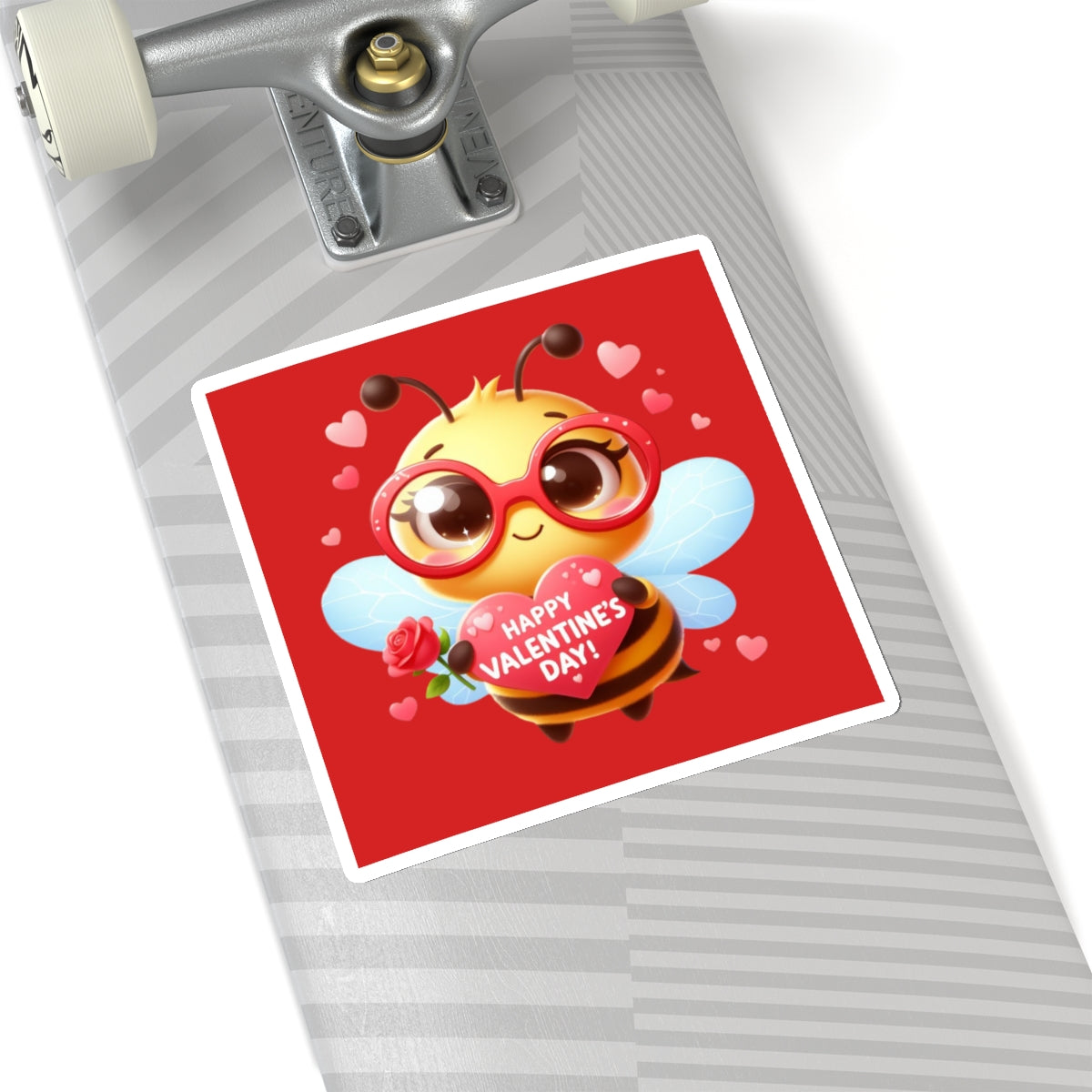 Cute and Sweet Happy Valentines Bumble Bee-Kiss-Cut Sticker-My Bright Side Clothing