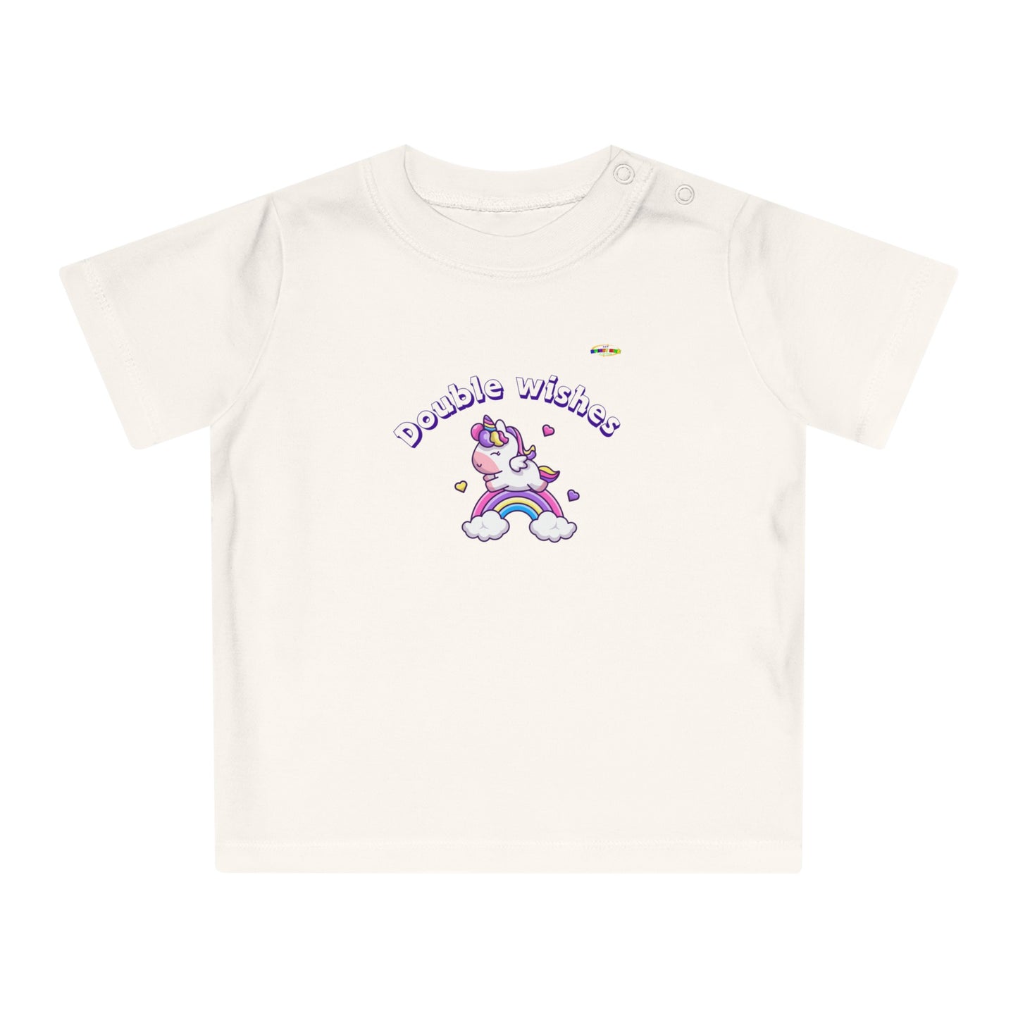 Cute Double Wishes Rainbow Unicorn Graphic Baby T-Shirt-My Bright Side Clothing