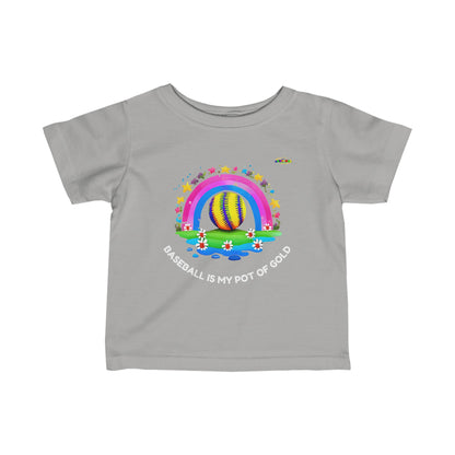 Rainbow Baseball Sports logo Infant Fine Jersey Tee-MyBrightSideClothing