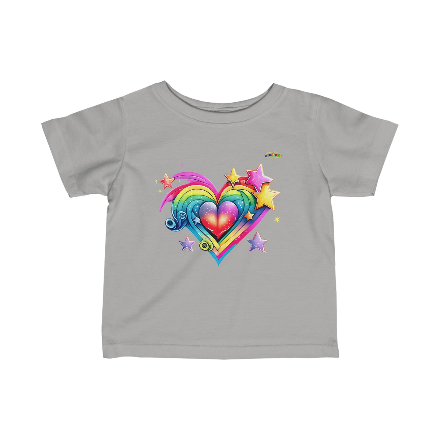 Cute Rainbow Heart Infant Fine Jersey Tee-My Bright Side Clothing