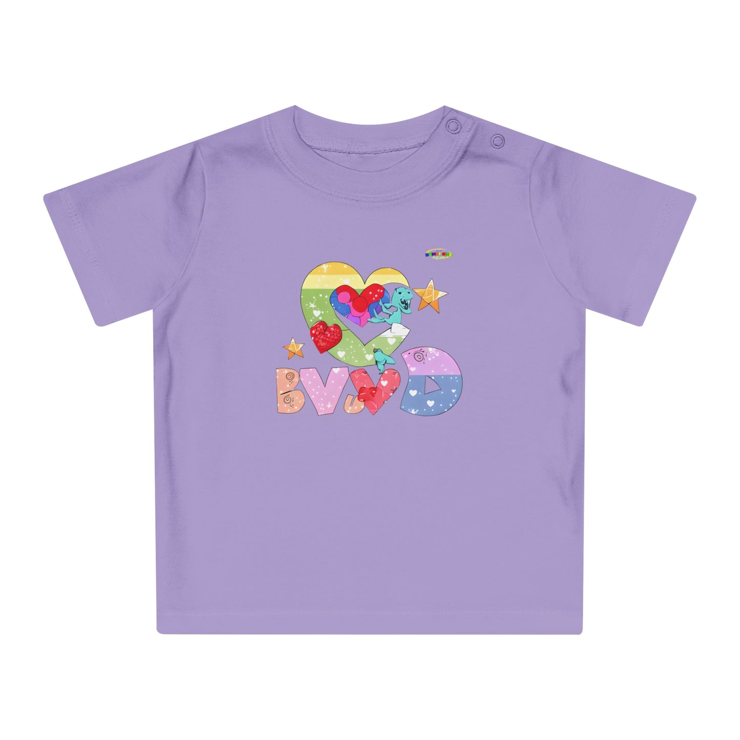 Cute Roaring Love Dino Graphic Baby T-Shirt-mybrigtsideclothing.com