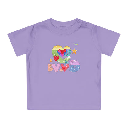 Cute Roaring Love Dino Graphic Baby T-Shirt-mybrigtsideclothing.com