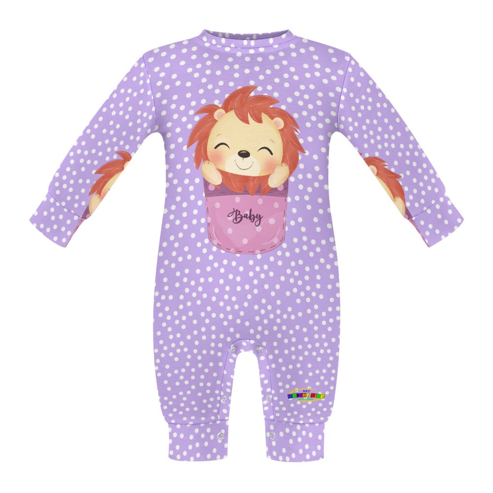 Cute Baby Lion Pocket Animal Friend Baby Romper-My Bright Side Clothing