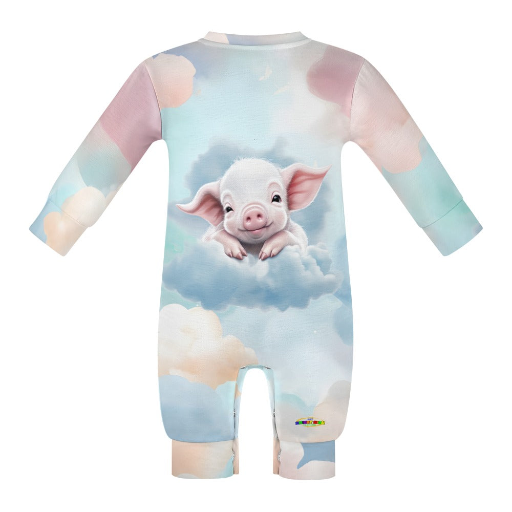 Cute little piglet and Cloud Pattern Baby Romper-My Bright Side Clothing