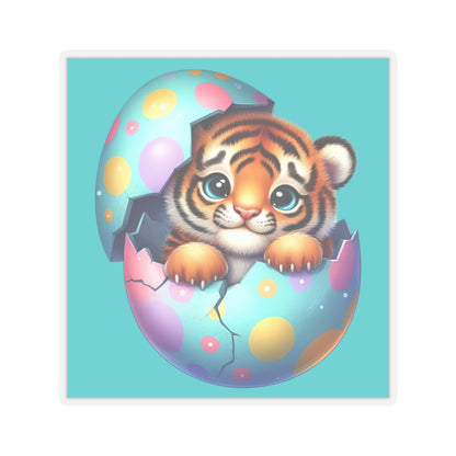 Cute and Sweet Little Tiger Easter Egg -Kiss-Cut Sticker-My Bright Side Clothing