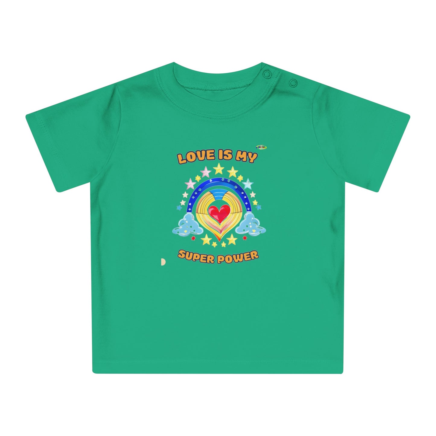 Love is My Super Power Rainbow and Heart Graphic Baby T-Shirt-My Bright Side Clothing