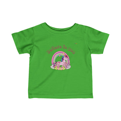 Cute Believe in you Rainbow Unicorn Logo Infant Fine Jersey Tee-My Bright Side Clothing