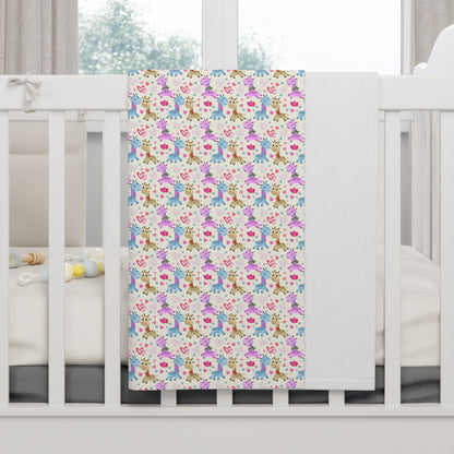 Cute Love Giraffe Pattern Soft Fleece Baby Blanket-My Bright Side Clothing