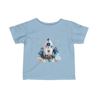 Cute Rocket Ship Infant Fine Jersey Tee-My Bright Side Clothing