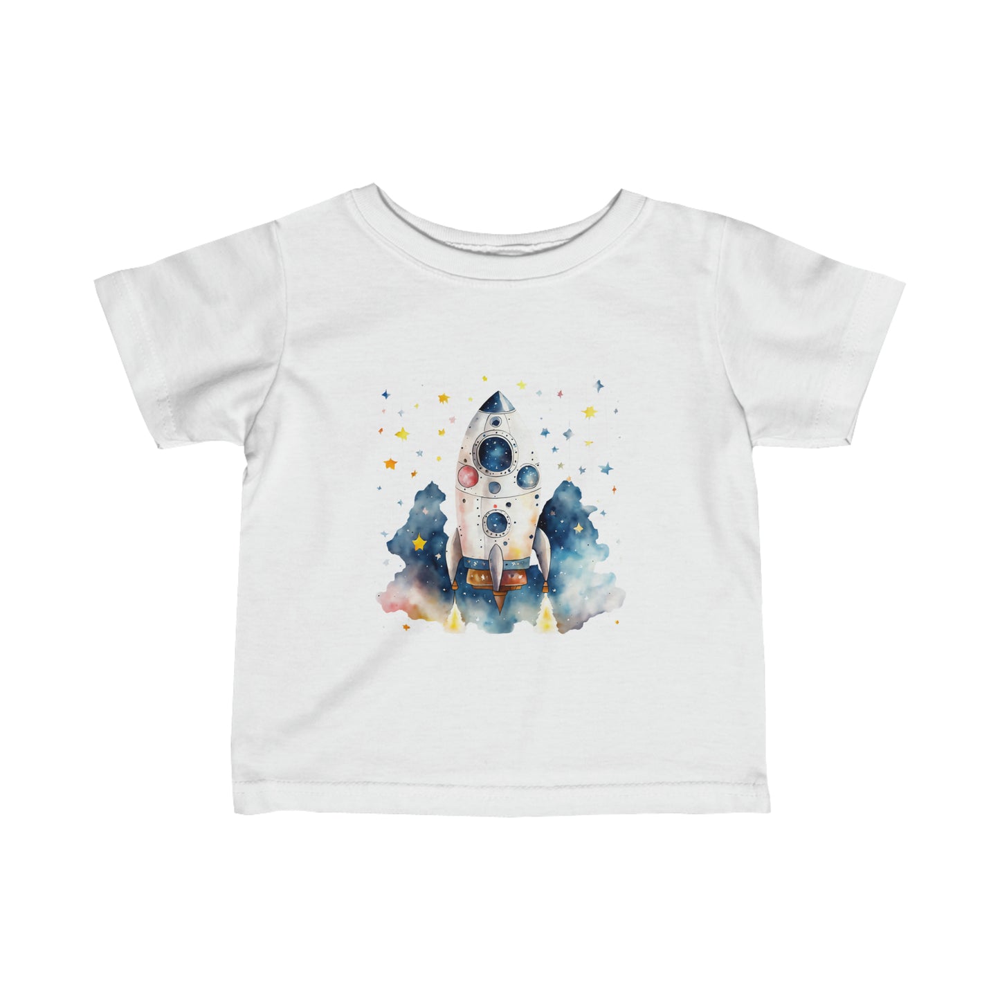 Cute Rocket Ship Infant Fine Jersey Tee-My Bright Side Clothing