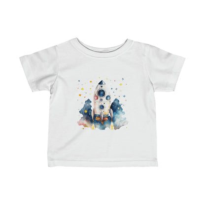 Cute Rocket Ship Infant Fine Jersey Tee-My Bright Side Clothing