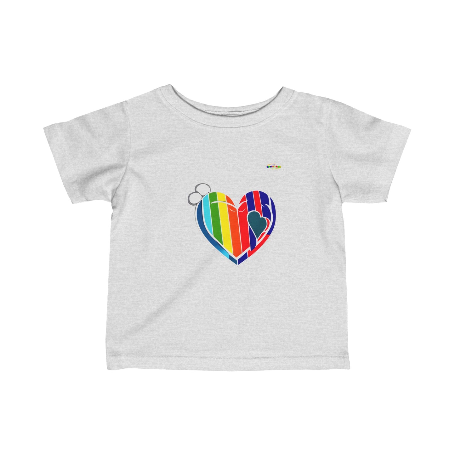 My Love is colourful heart logo Infant Fine Jersey Tee-My Bright Side Clothing