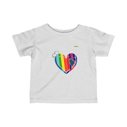 My Love is colourful heart logo Infant Fine Jersey Tee-My Bright Side Clothing